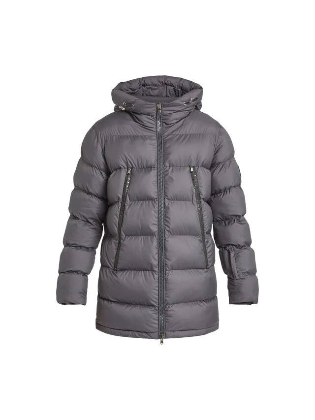 Sandbanks Mid-Length Grey Puffer Jacket