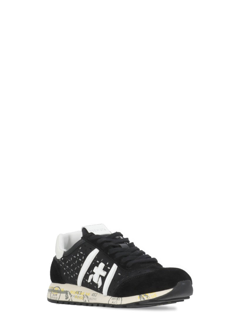 Premiata Black Lucyd 7414 Perforated Sneakers