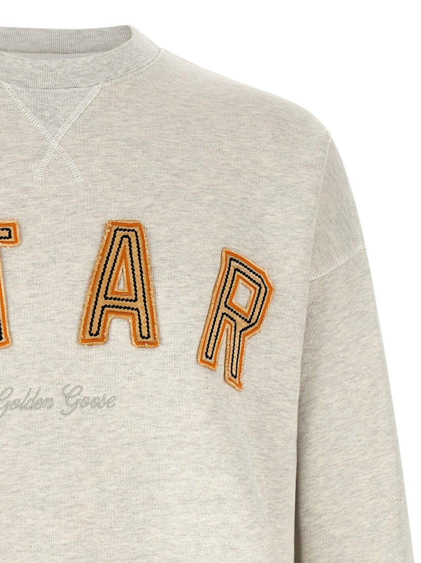 Golden Goose Used-Effect Cotton Sweatshirt With Embroidered Logo And Patch Detail