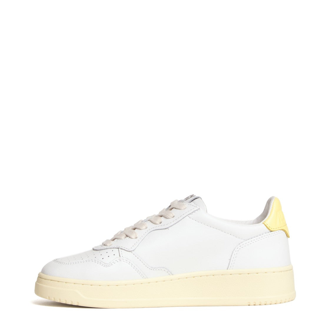 Autry White Lemon Meringue Leather Medalist Low Sneakers