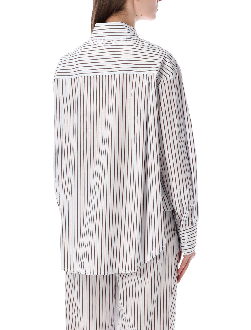 Loulou Studio Maud Oversized Striped Cotton Poplin Shirt