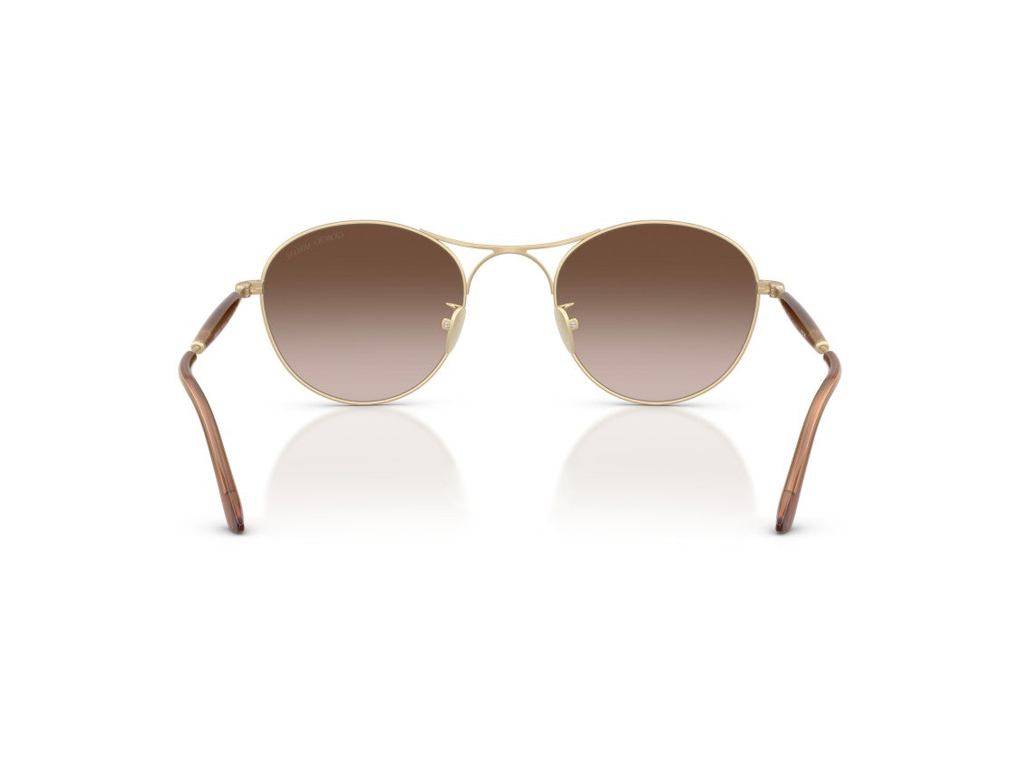 Giorgio Armani Gold 0Ar6177 Double Bridge Round Sunglasses