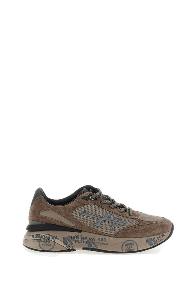 Premiata Grey Moerun Suede Technical Fabric Sneakers