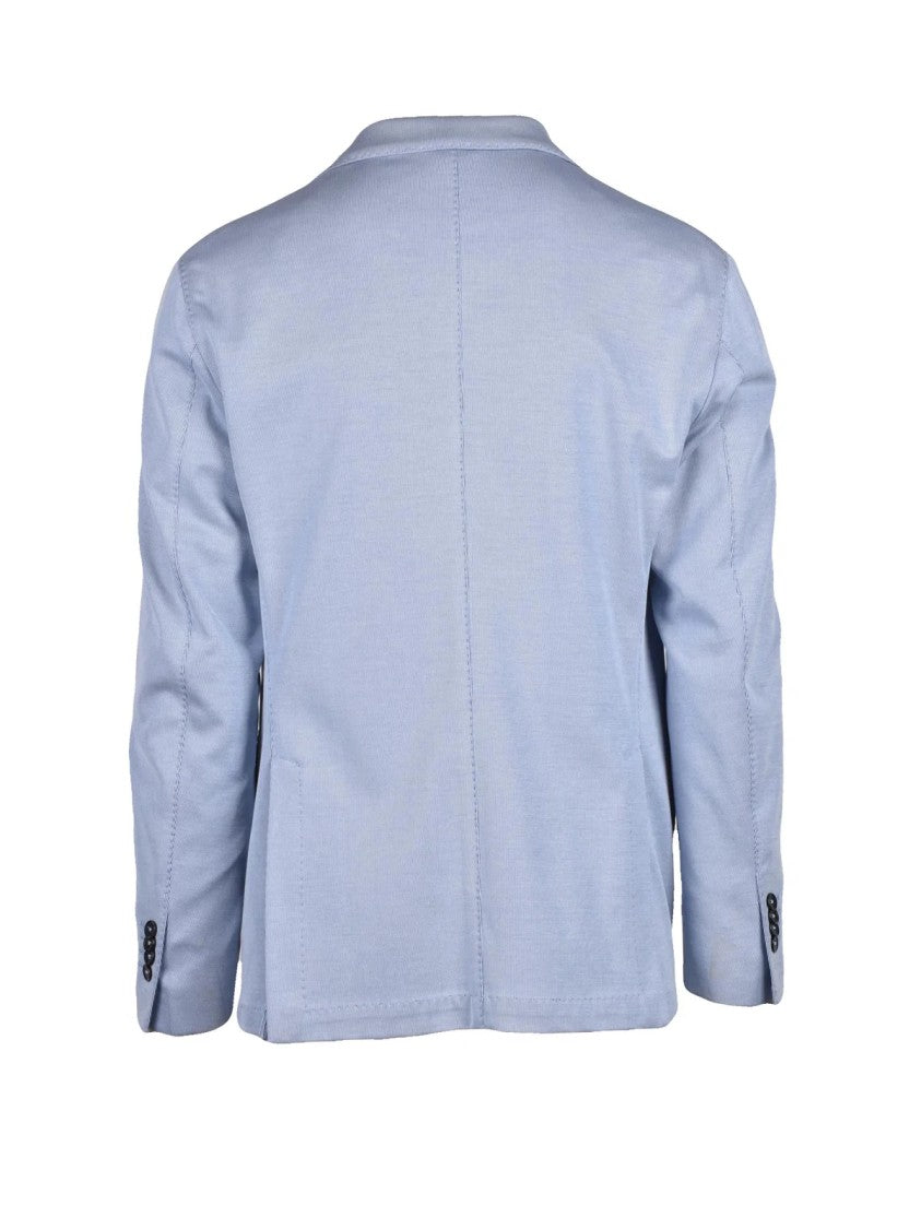 L.B.M. 1911 Cotton Stretch Blazer Jacket With Rounded Fit And Two-Button Closure