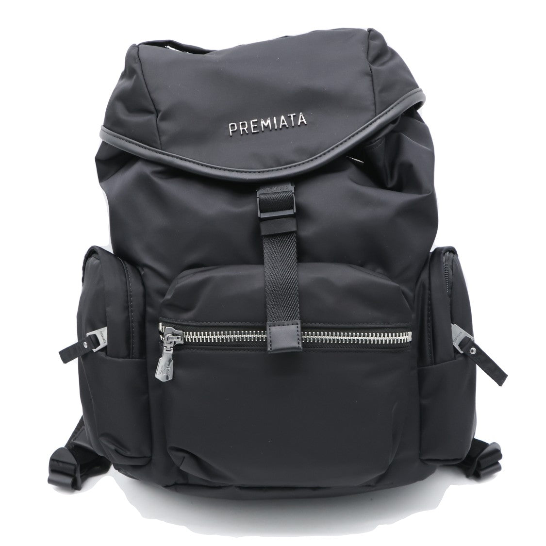Premiata Black Embossed Flap Top Backpack