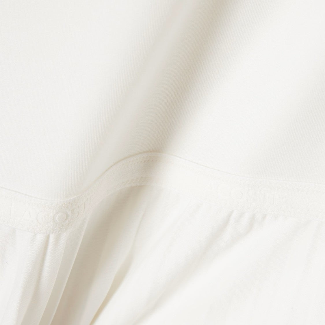 Lacoste White V-Neck Pleated Midi Dress