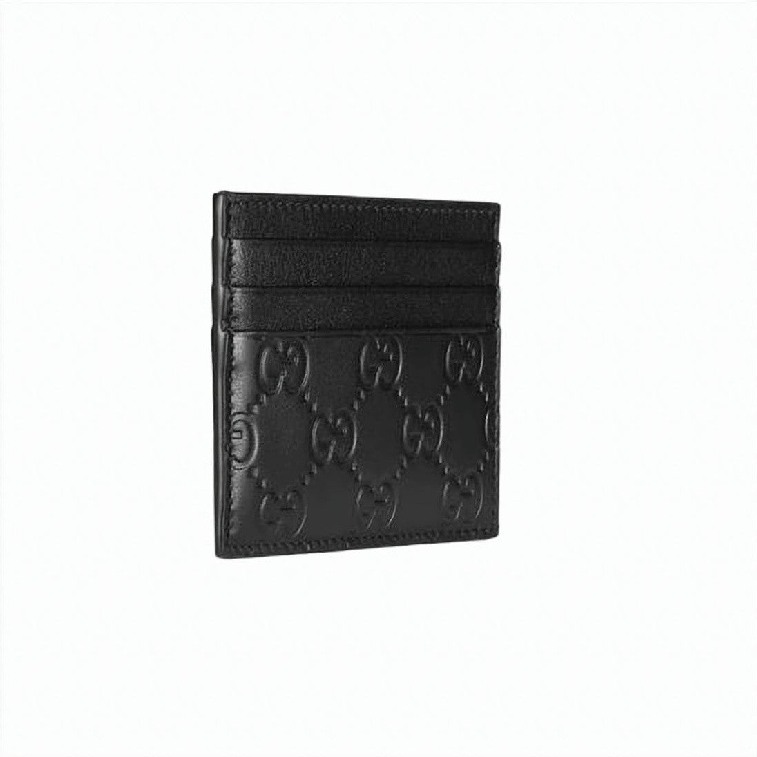 Gucci Embossed Leather Cardholder With Interlocking Pattern