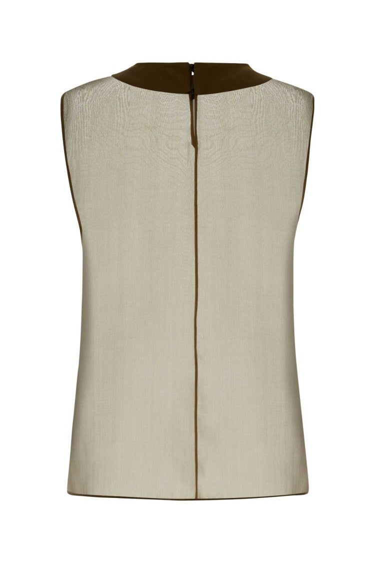 Saint Laurent Khaki Muslin Top