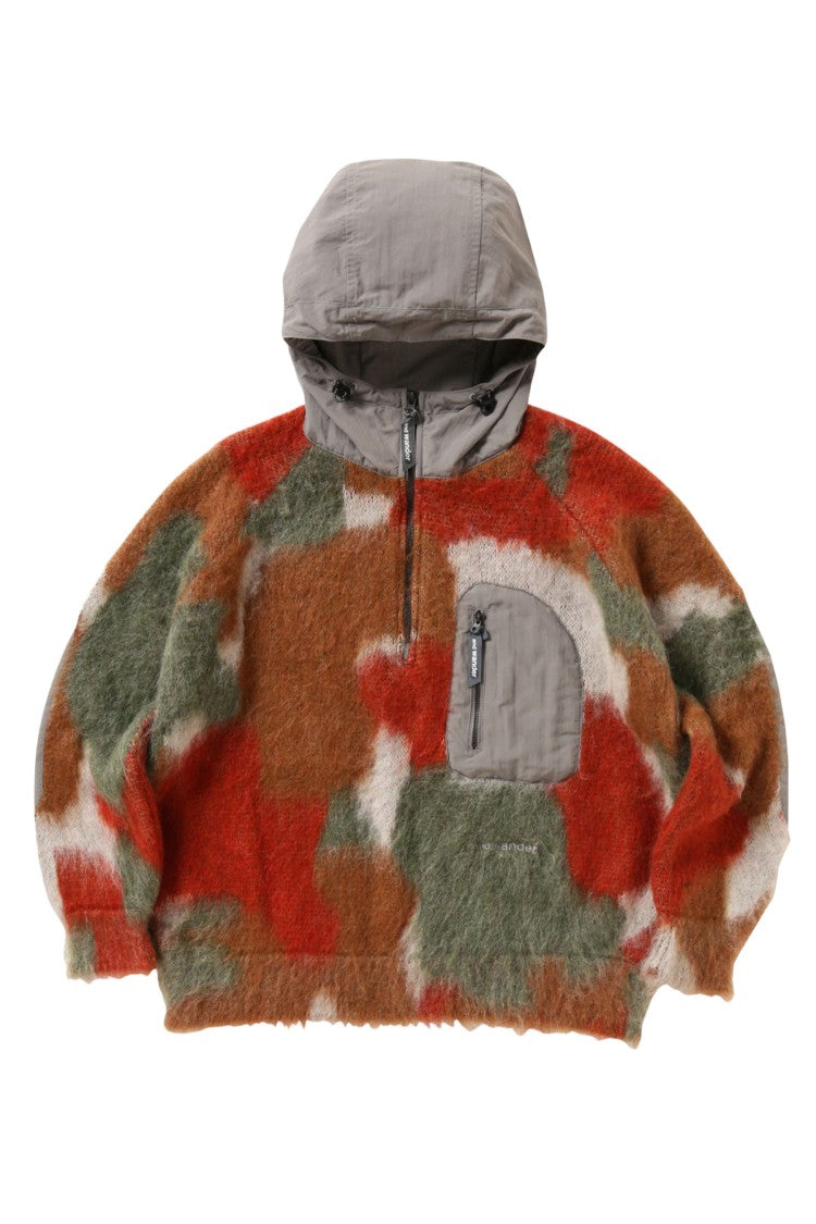 And Wander Mix Color Shaggy Knit Hoodie
