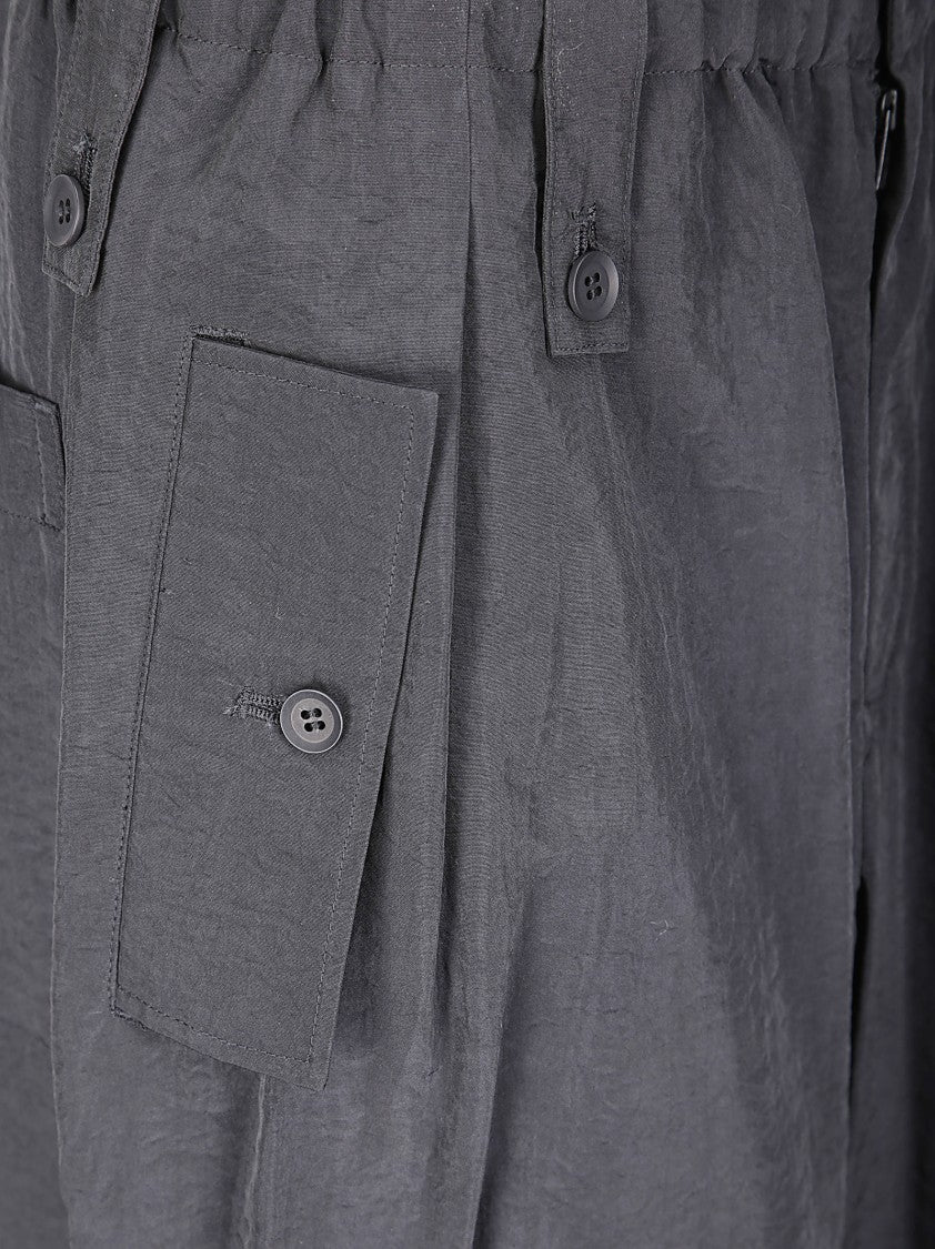 Yohji Yamamoto Wide-Leg Pants With High Waist And Smooth Texture