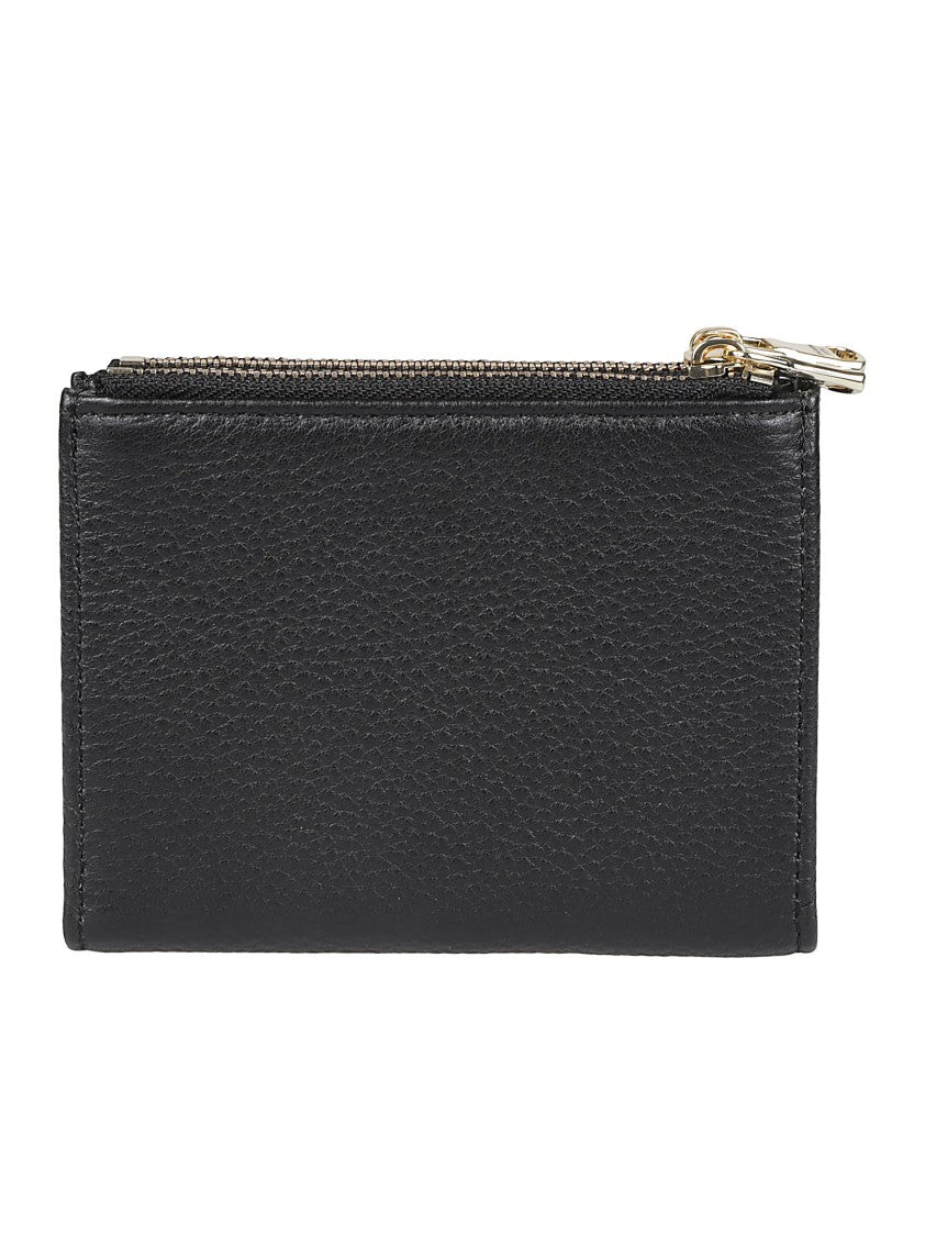 Patrizia Pepe Textured Calf Leather Zippered Credit Card Holder