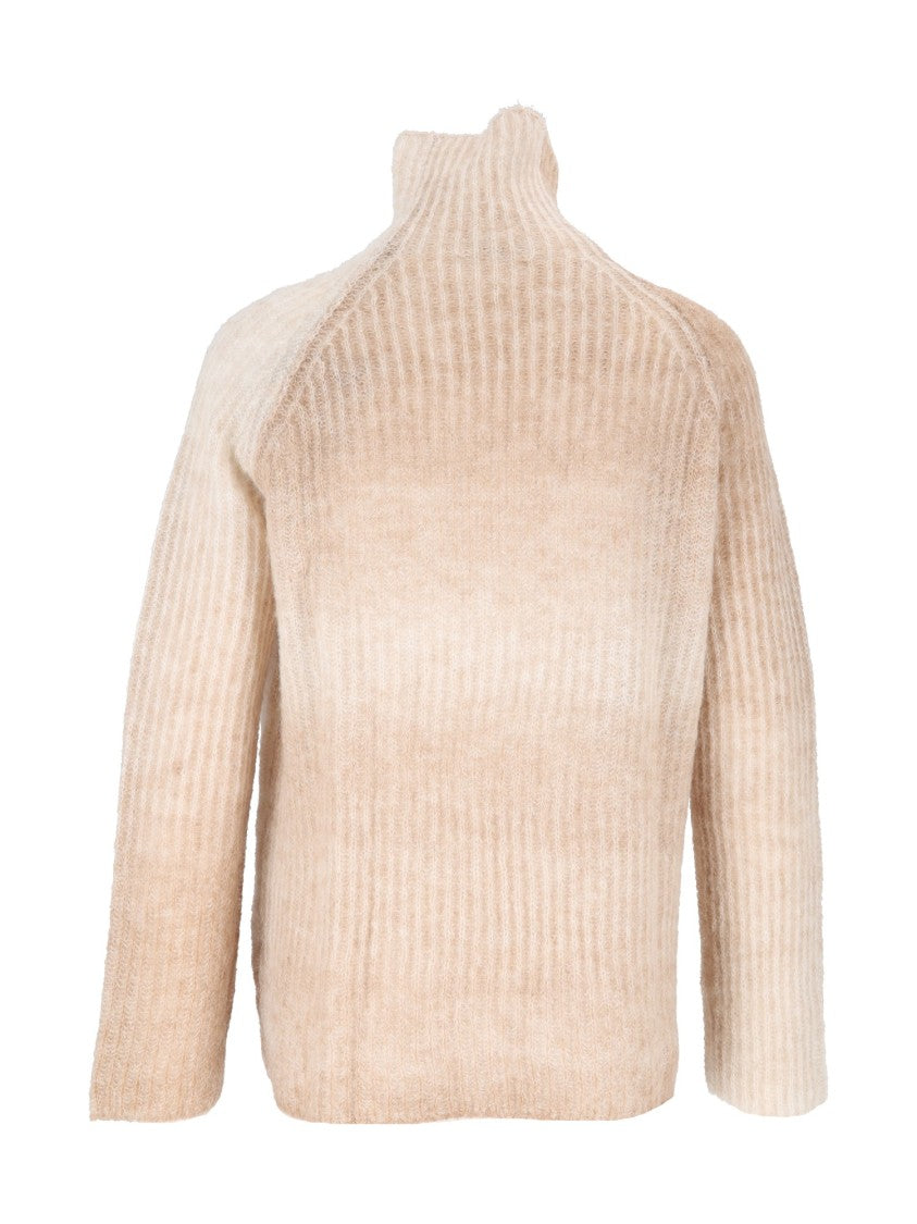 Kangra Cashmere English Rib Turtlenec - Printed Yarn Turtleneck Sweater
