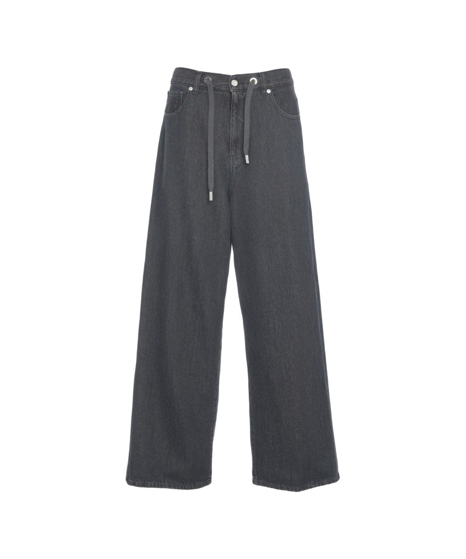 Nine In The Morning Loose Fit Wide Leg Jeans With Drawstring Waist