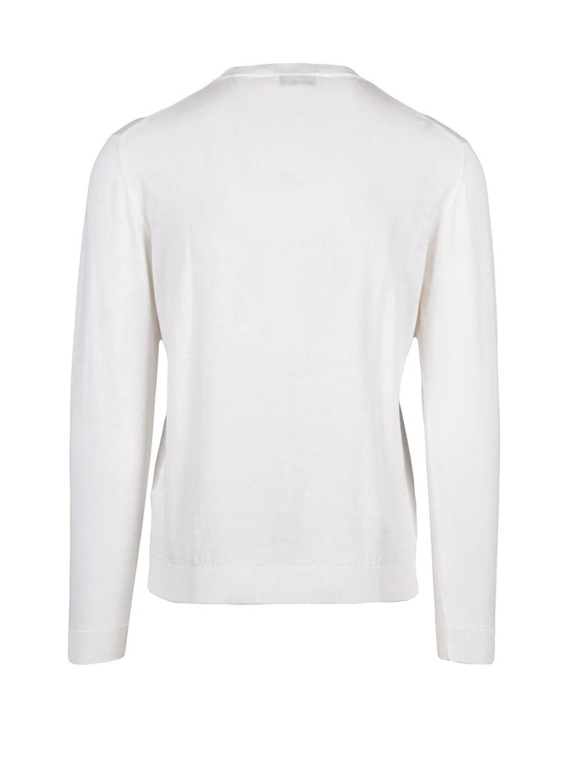 Bellwood White Crewneck Cotton Sweater