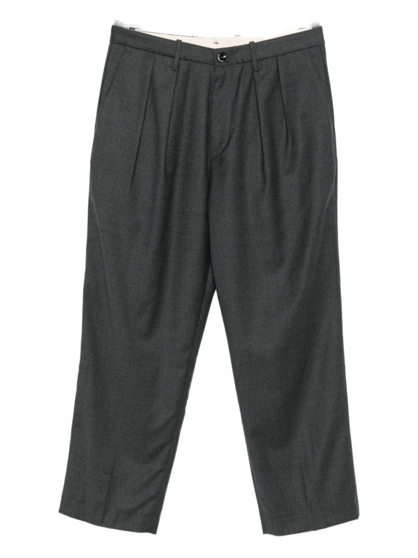 Nine In The Morning Tailored Dark Grey Trousers With Pleated Front