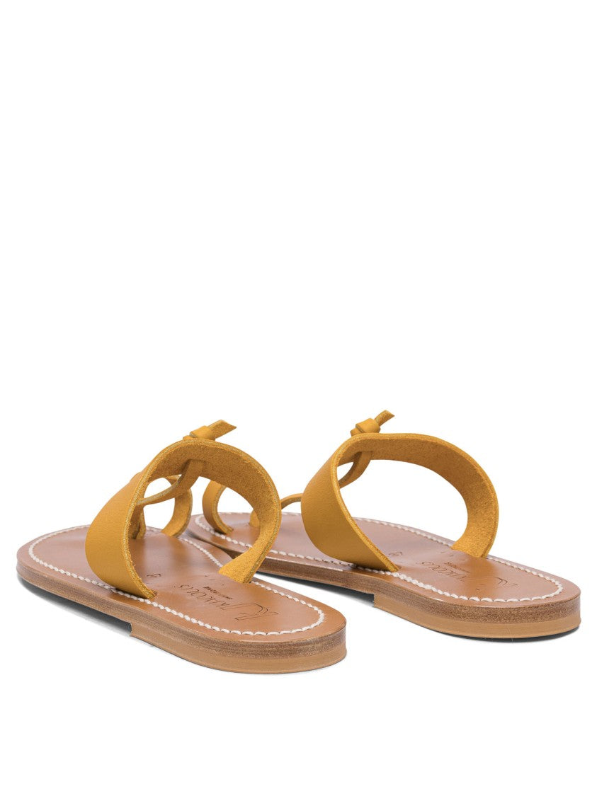 K.Jacques Yellow Leather Minimalist Sandals