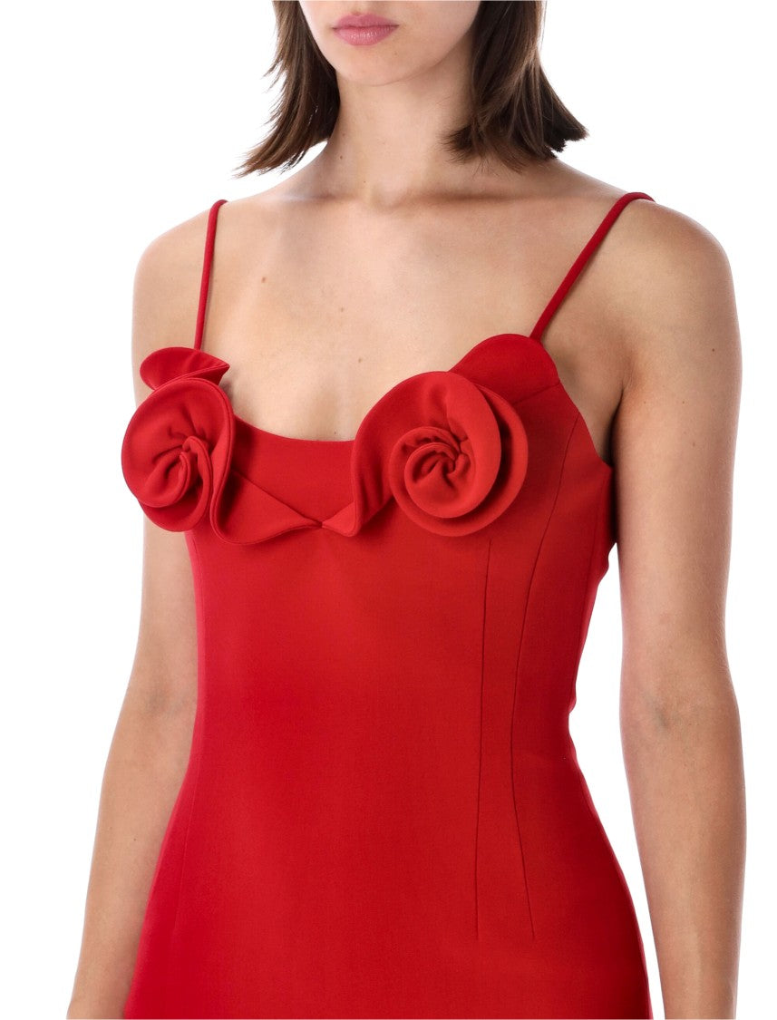 Magda Butrym Midi-Length Dress With Sculptural Rose Appliqués