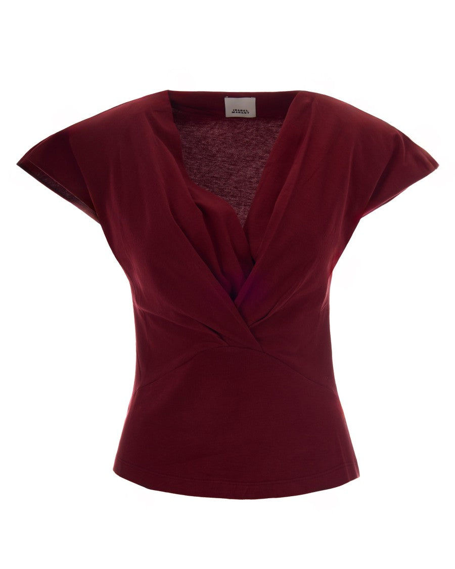 Isabel Marant Draped Fitted Top With Deep V-Neckline And Removable Straps