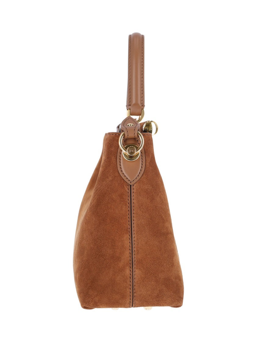 Dolce & Gabbana Brown Vittoria Medium Suede Shoulder Bag
