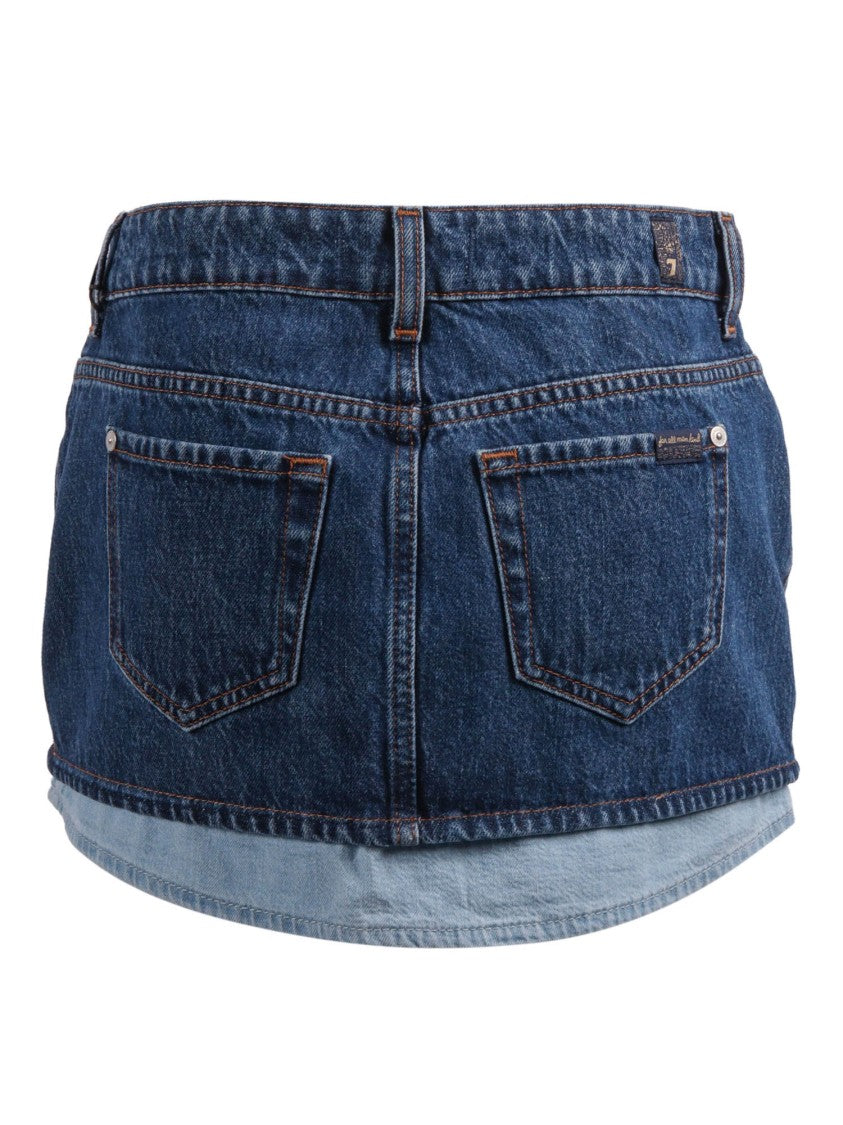 7 For All Mankind Double Layer Cherry Mini Skirt