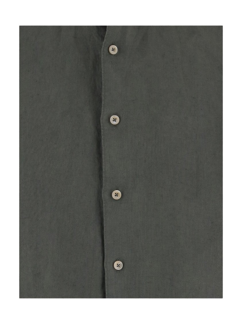 Gherardi Linen Shirt With Classic Collar And Buttoned Cuffs