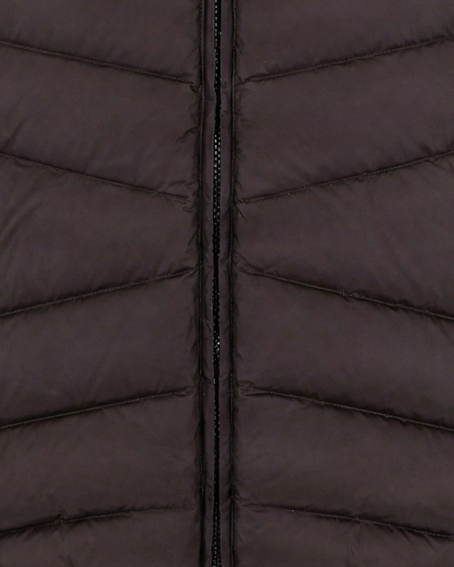 Colmar Dark Brown Horizontal Quilted Nylon Short Down Jacket