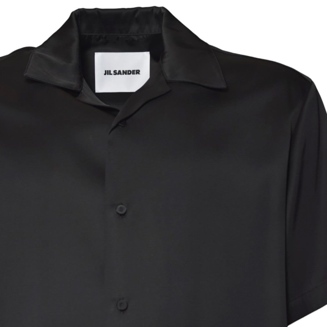 Jil Sander Black Silk Short-Sleeve Shirt