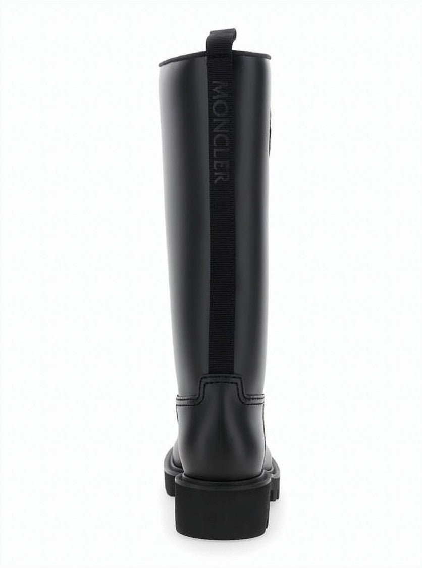 Moncler Mid-Calf Matte Finish Rain Boots With Chunky Lug Sole