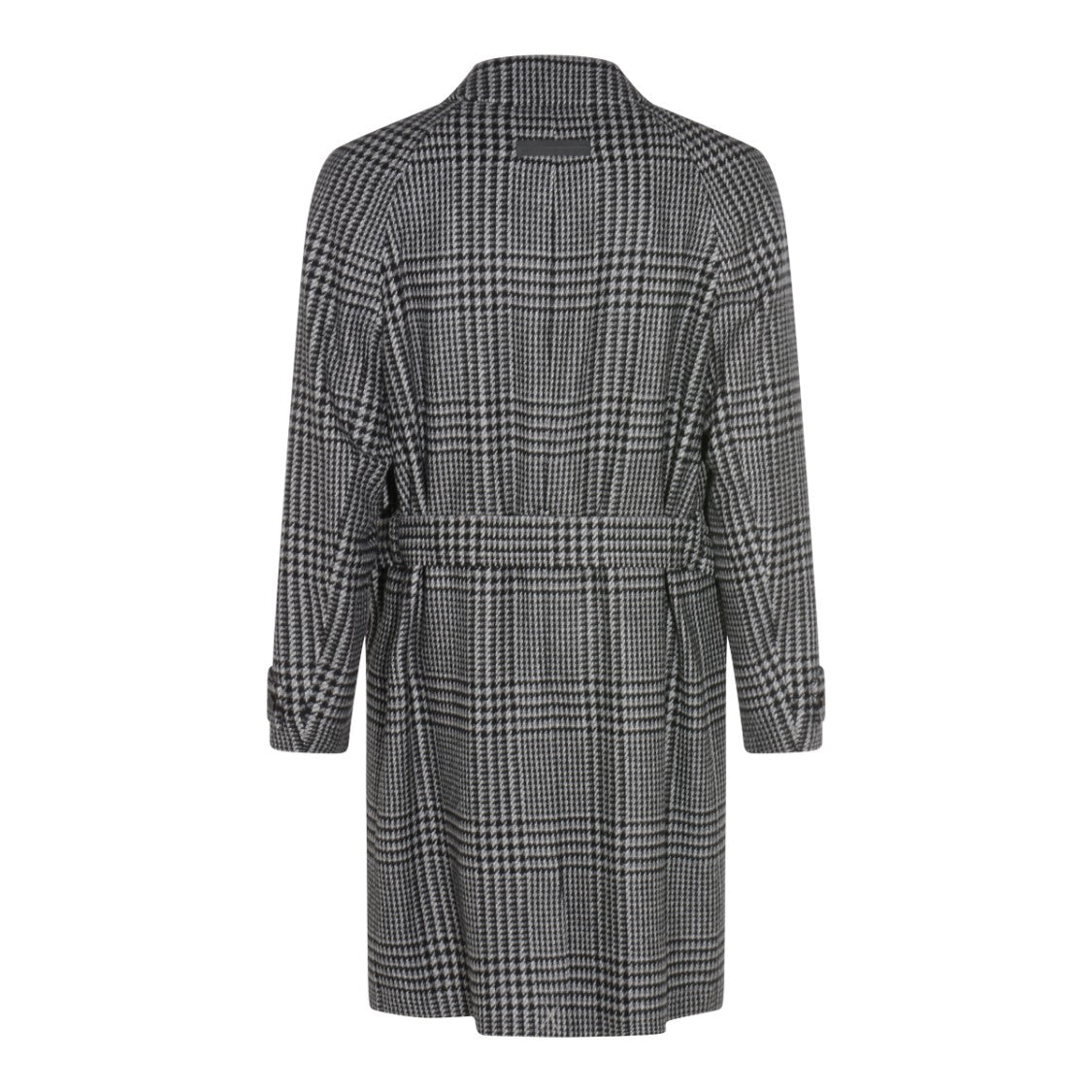 Zegna Grey And Black Wool Coat