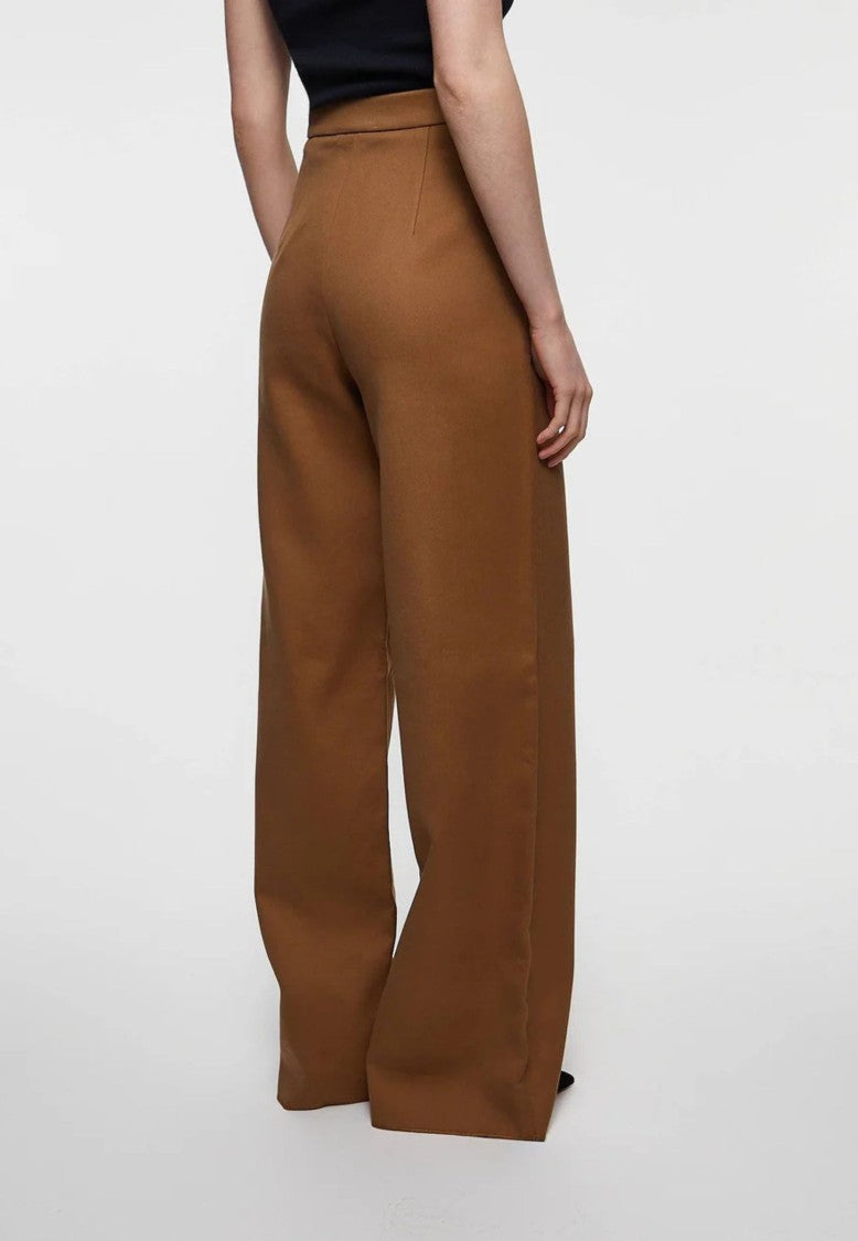 Max Mara High-Waisted Brown Wide-Leg Pants