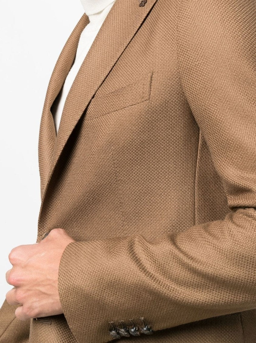 Tagliatore Brown Single-Breasted Blazer Jacket