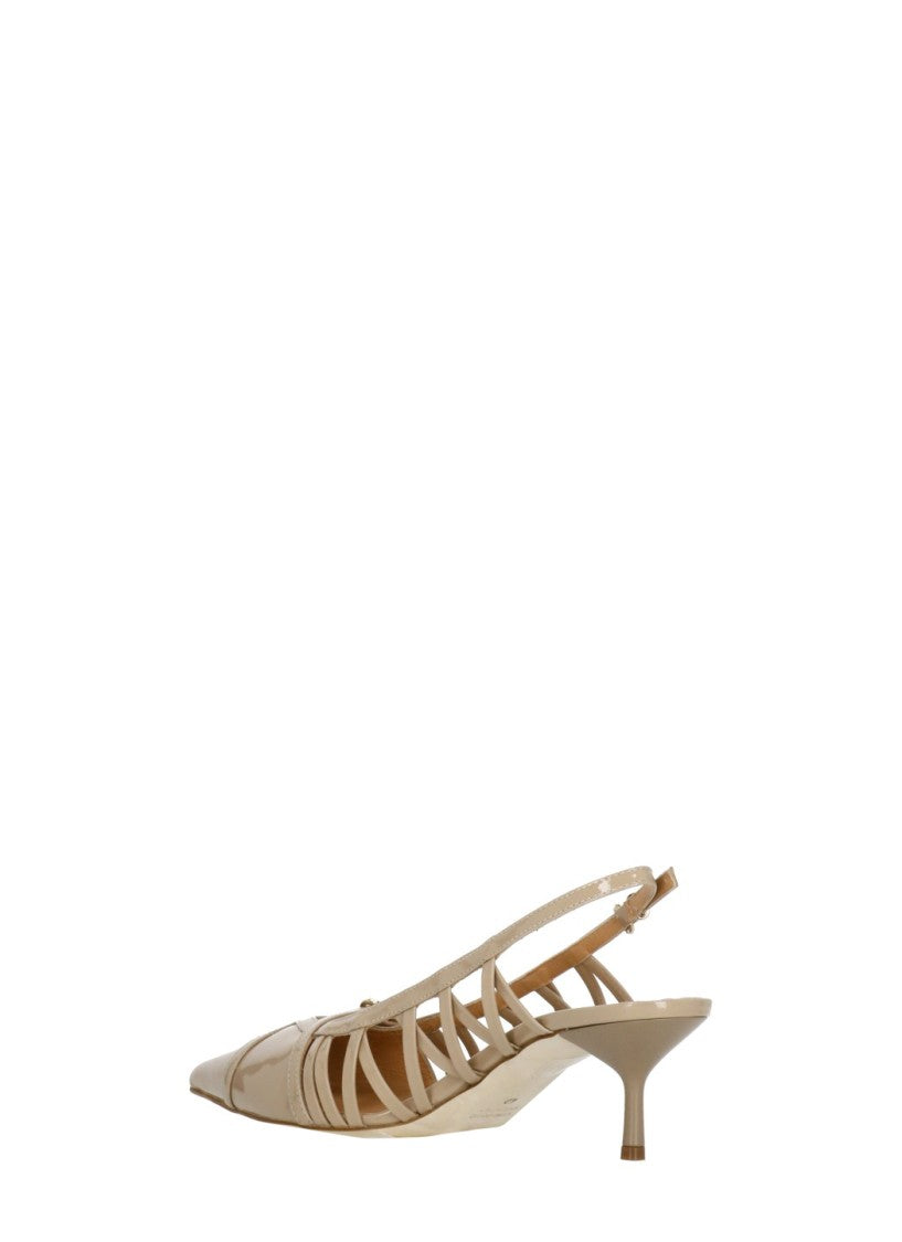 The Seller Pink Arrow Toe Polished Leather Pumps