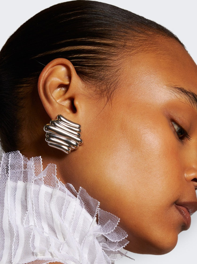 Khaite Crema Earrings Silver