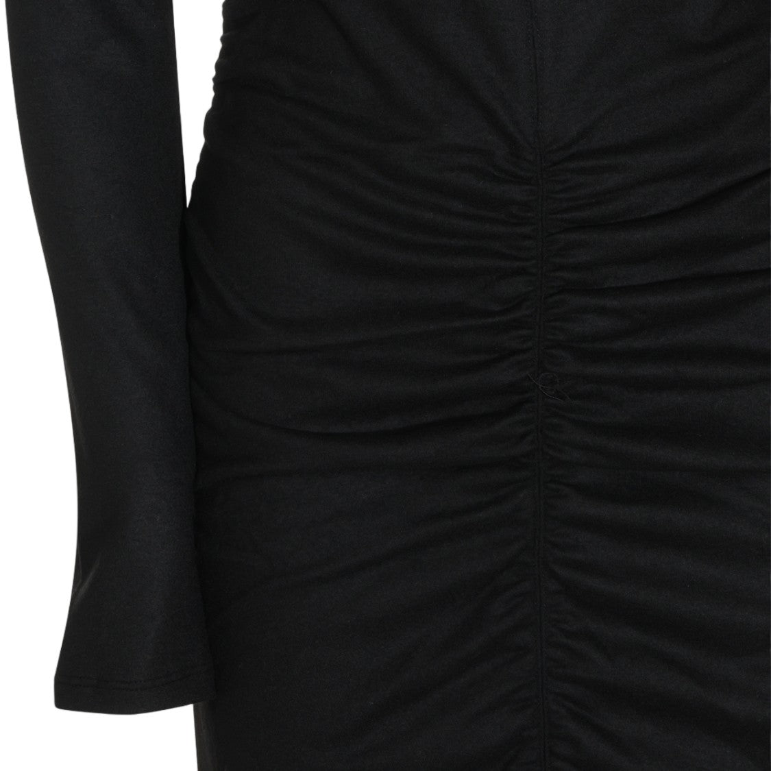 Isabel Marant Étoile Ruched Asymmetrical Hem Fitted Midi Dress