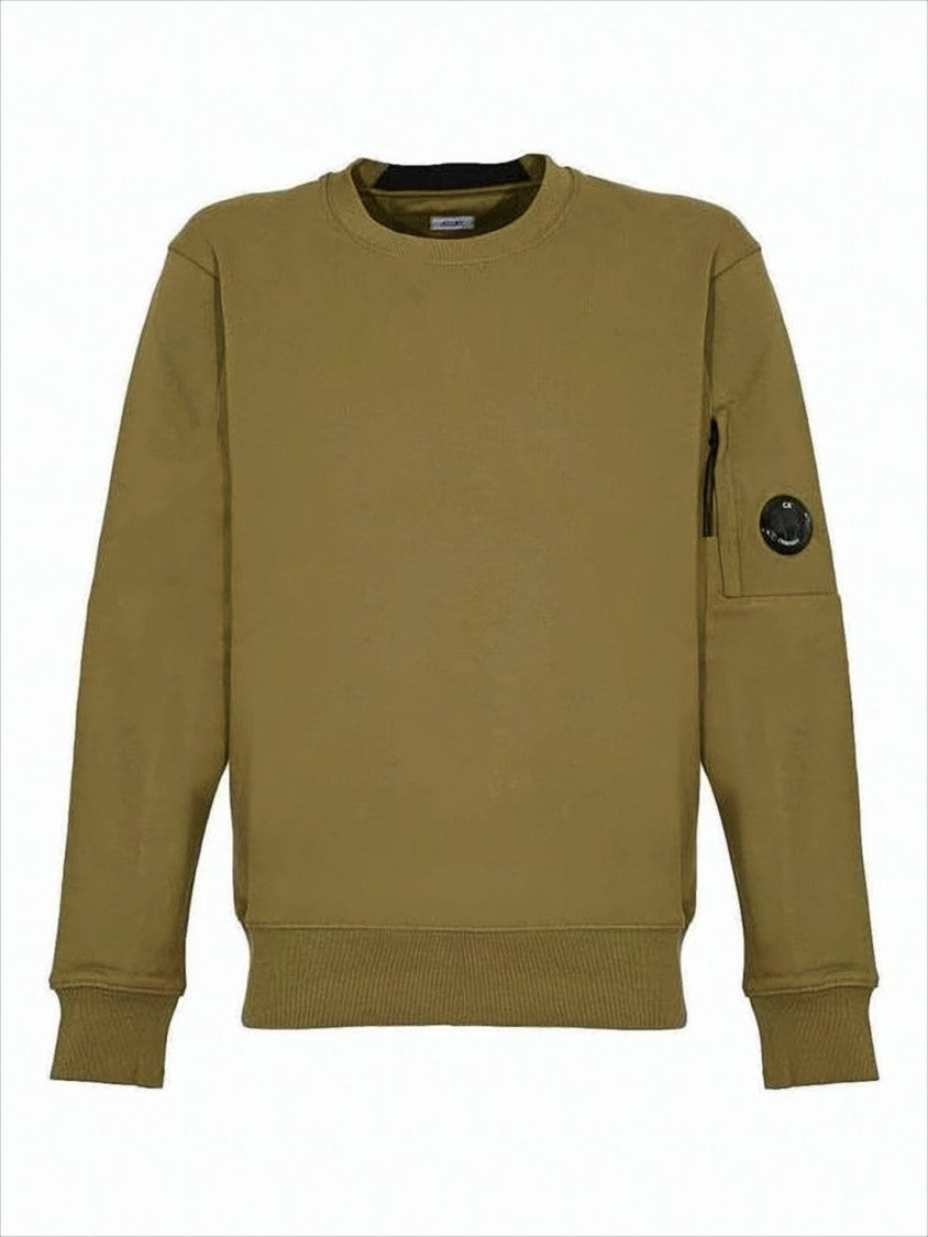 C.P. Company Long-Sleeve Olive T-Shirt With Zippered Pocket Detail