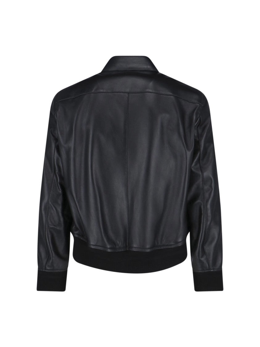 Tom Ford Classic Black Lamb Leather Jacket With Zip Closure