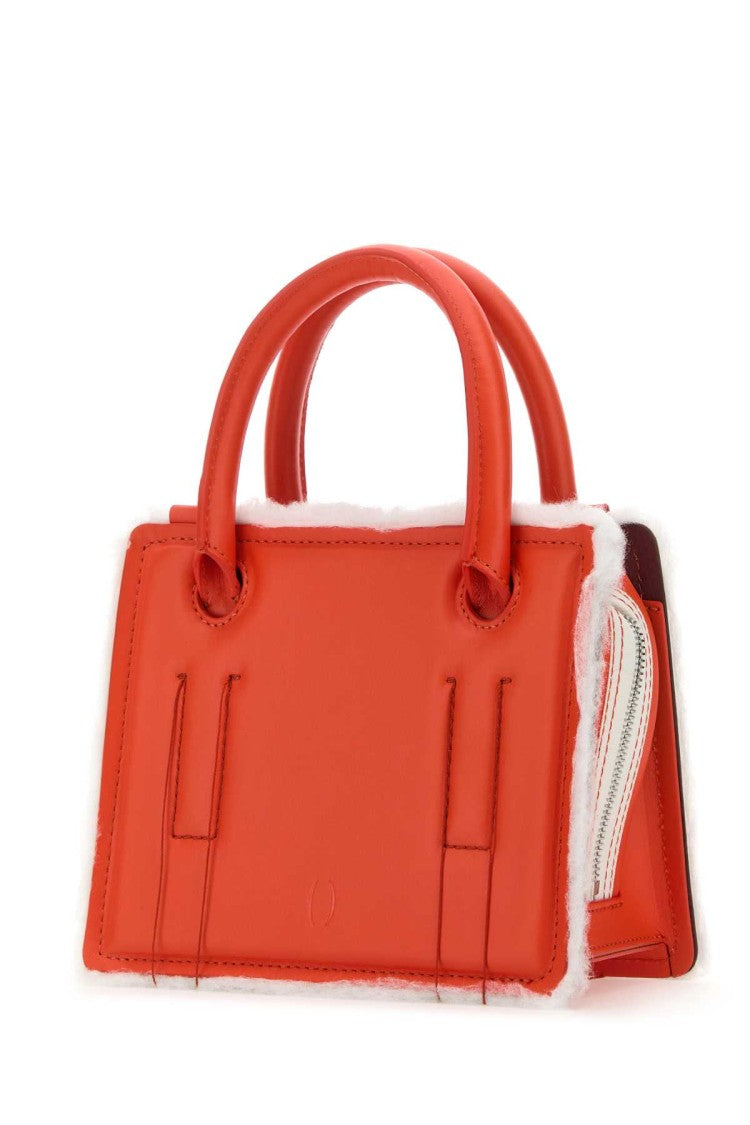 Dentro Coral Leather Mini Otto Handbag