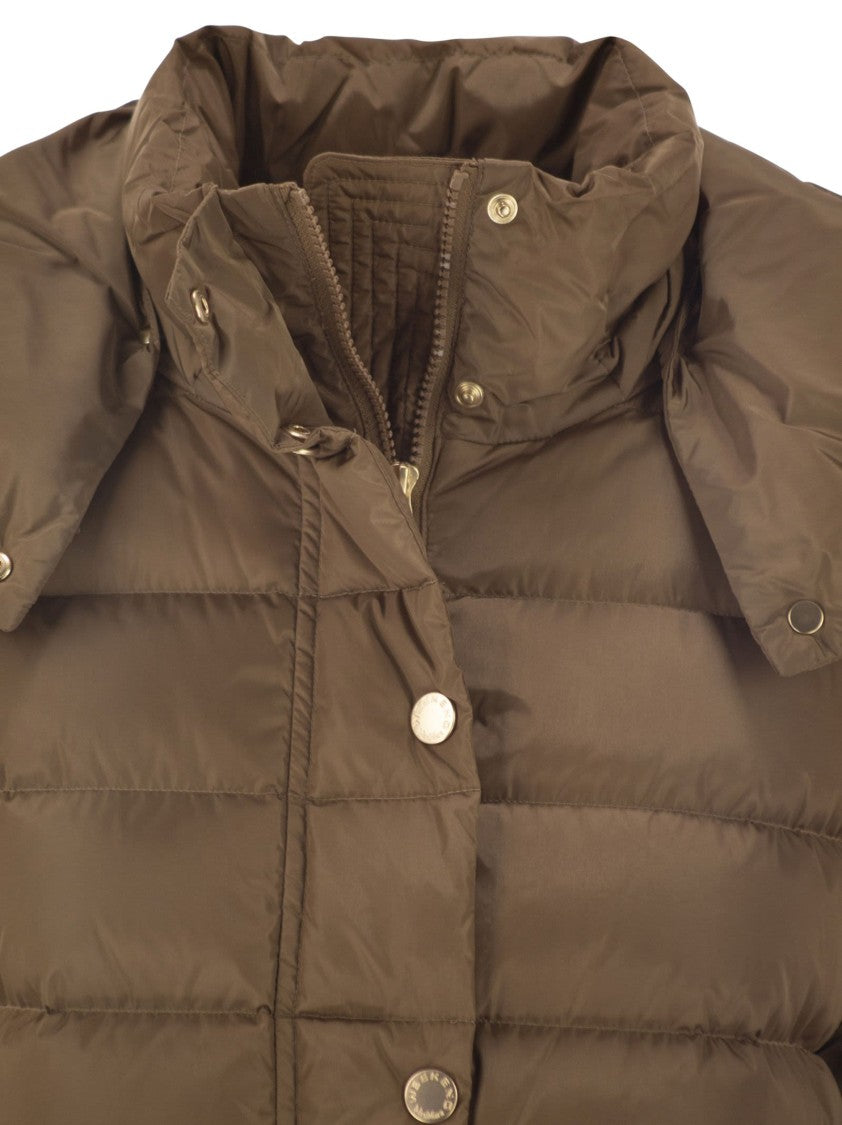 Max Mara Cerbero - Slim Fit Down Jacket In Water-Repellent Taffeta