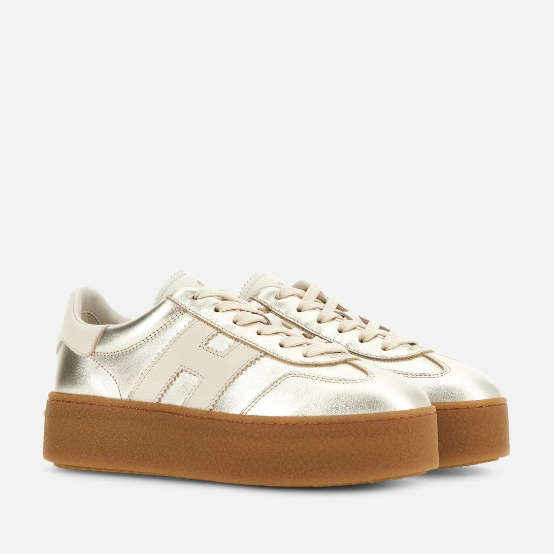 Hogan Metallic Platform Gum-Sole Sneakers