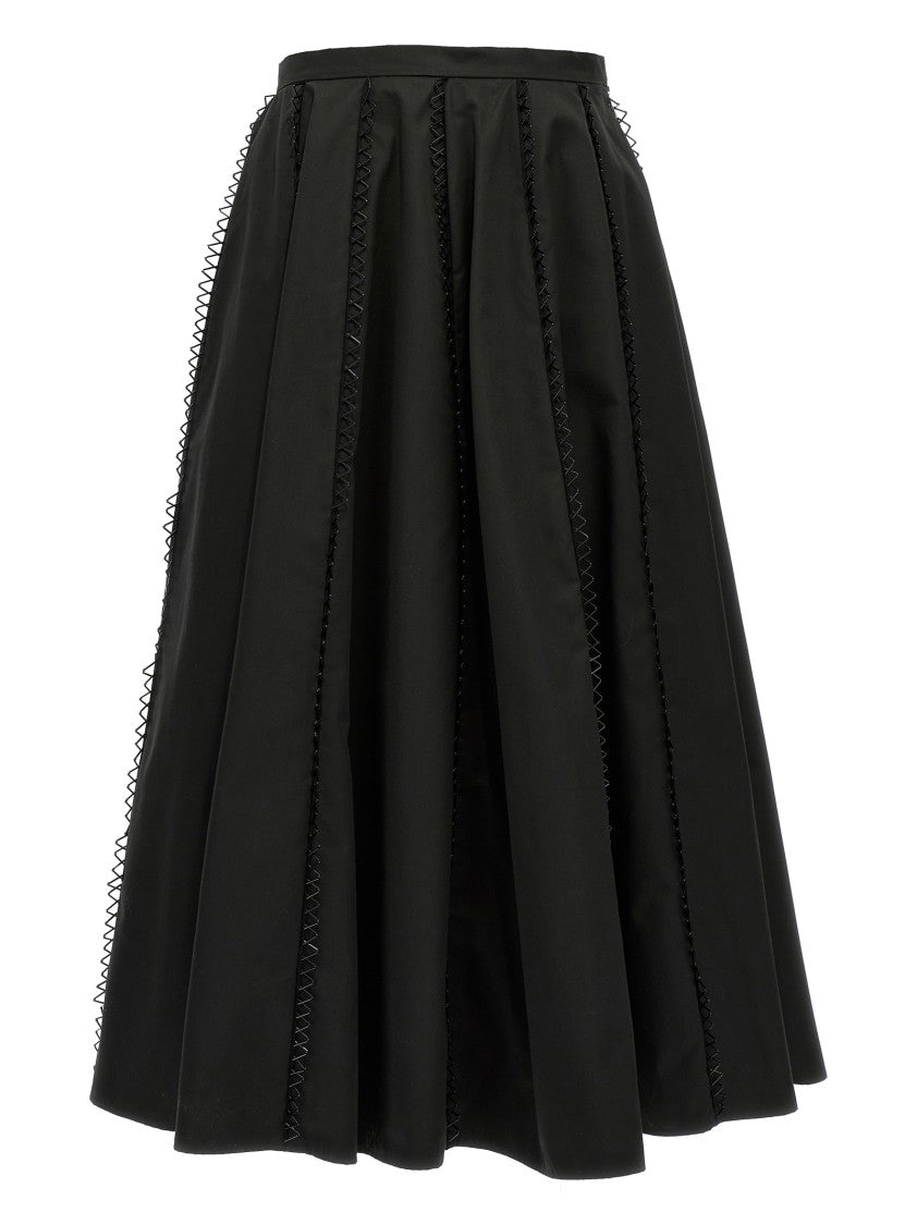 Fabiana Filippi Longuette Skirt With Beaded Embroidery Detail