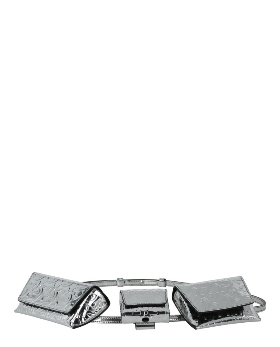 Ferragamo Brooklyn Monogram Metallic Leather Tote