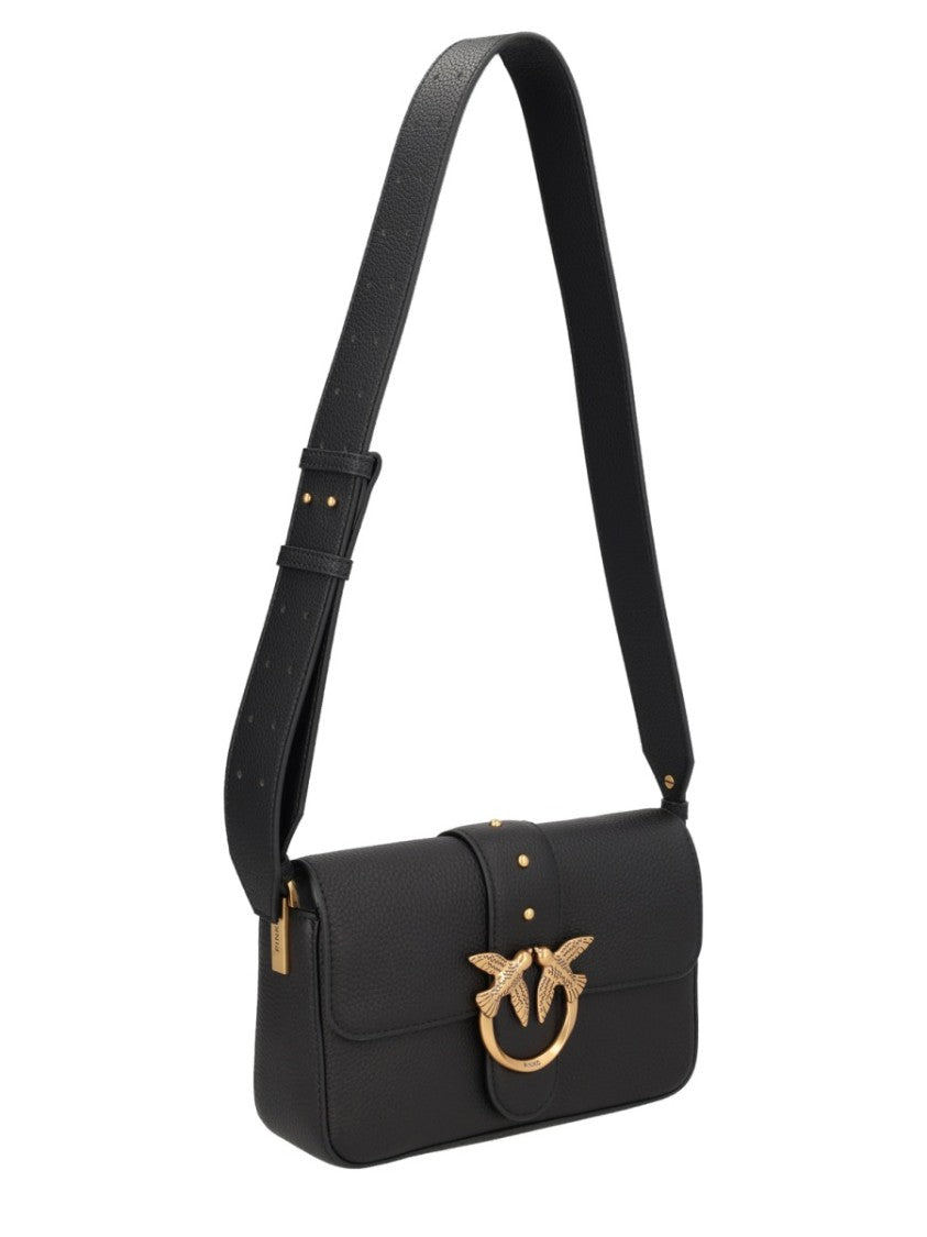Pinko Pink Love Pebbled Leather Mini Bag