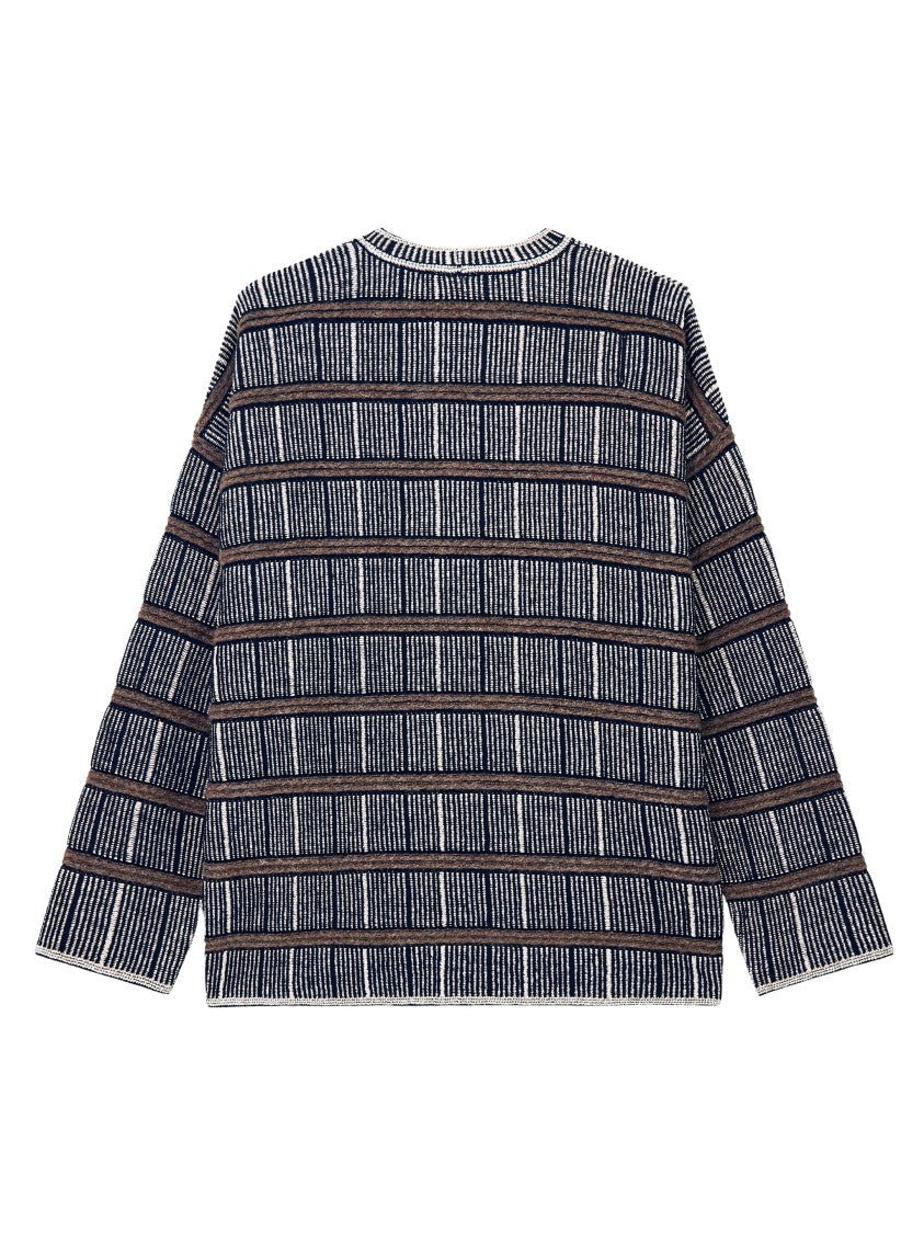 Giorgio Armani Striped Crewneck Knit Sweater