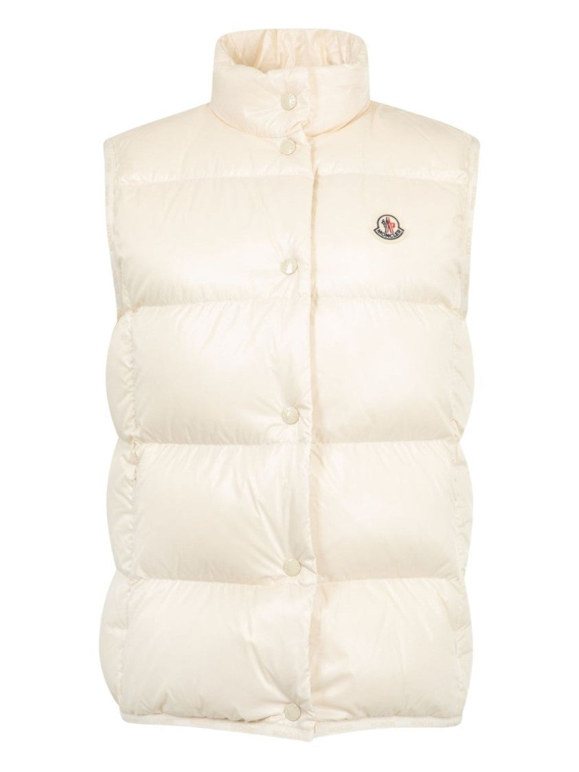Moncler Quilted Sleeveless Snap High Collar Puffer Jacket