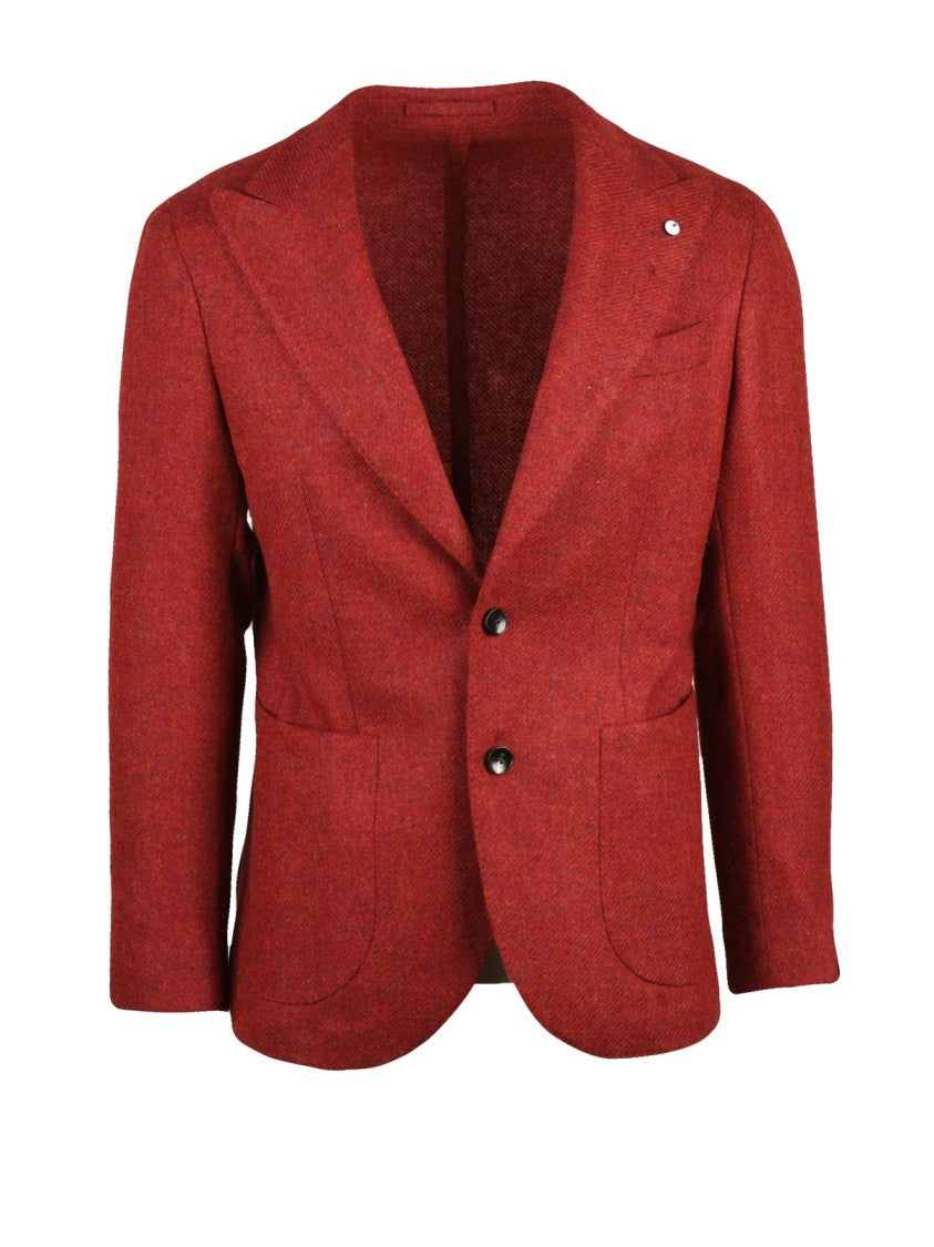 L.B.M. 1911 Rounded Wool Jacket With Button Closure And Patch Pockets