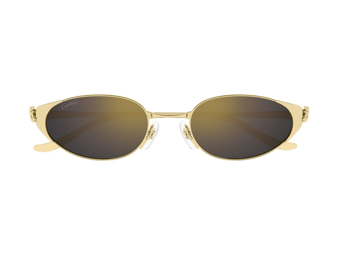 Cartier Gold Ct0630s Gradient Metal Oval Sunglasses