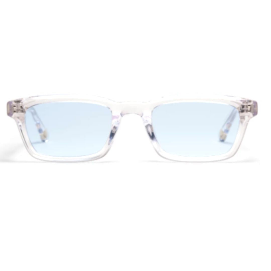 Peter And May S116 Self Exotic Crystal Bein Blue Rectangular Frame Acetate Sunglasses