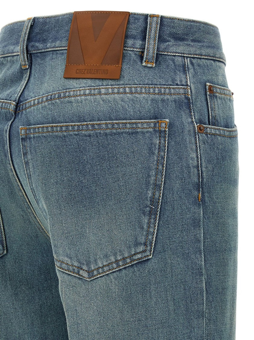 Valentino Garavani Delavé Denim Jeans With Jacquard Application