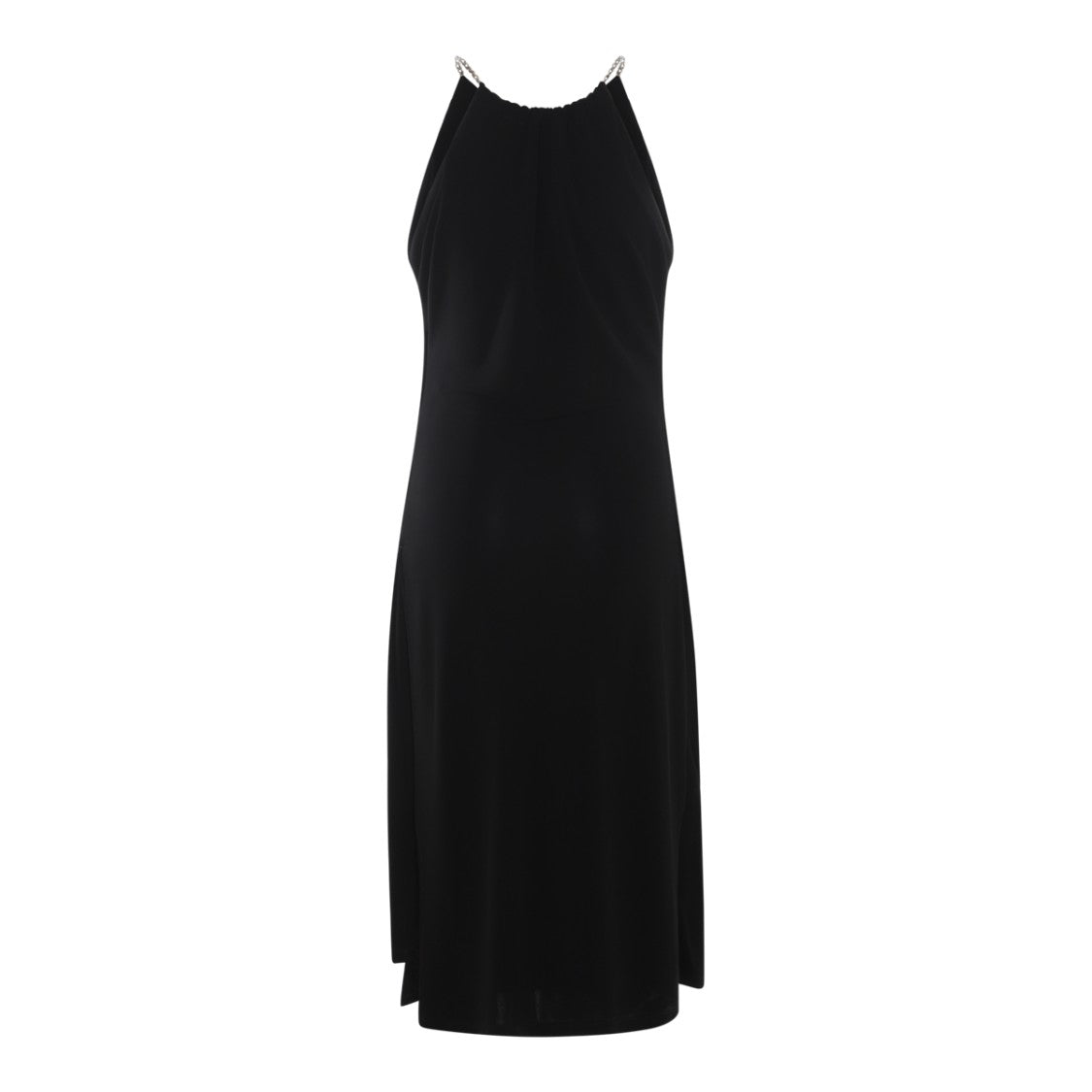 Givenchy Mid-Length Black Viscose Dress With Delicate Chain Straps
