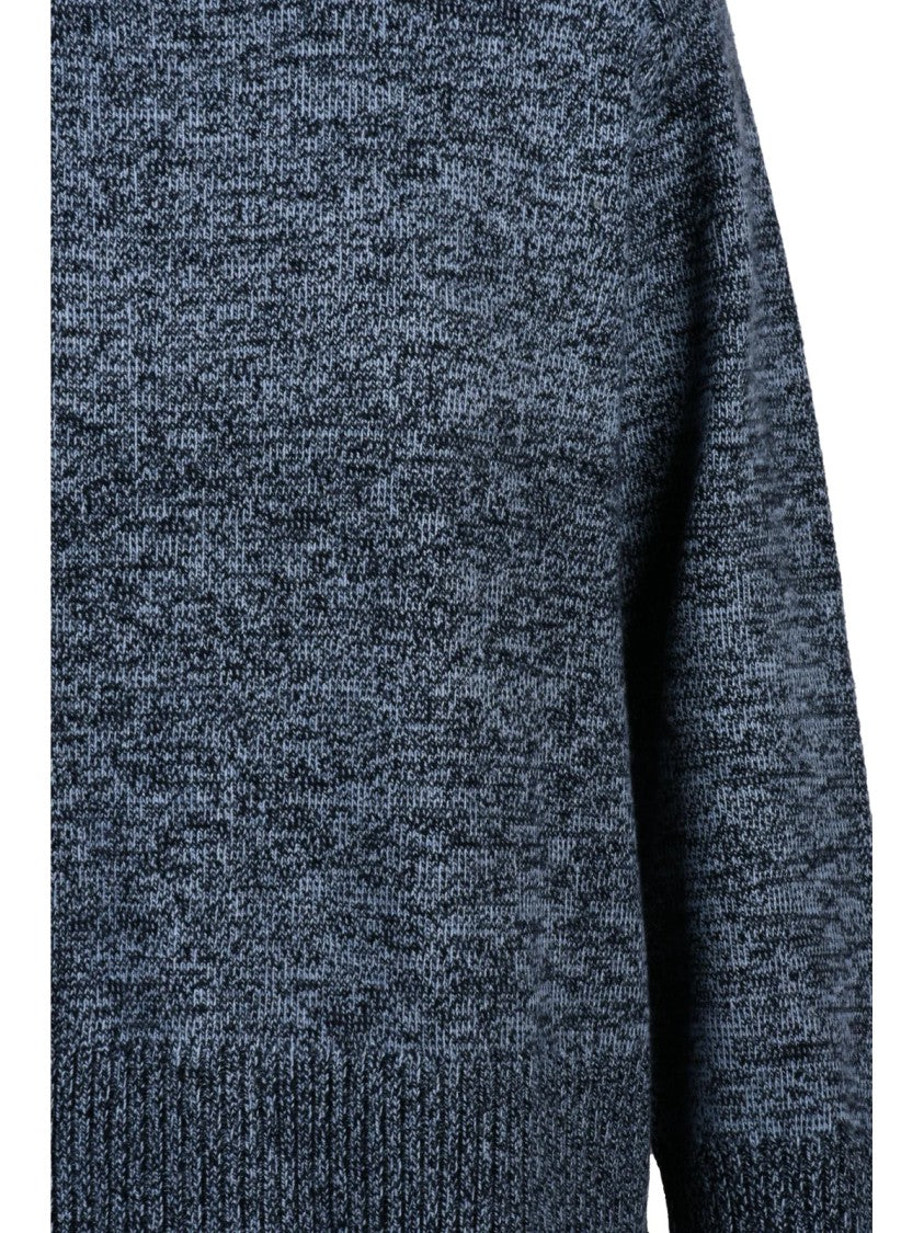 Pennyblack Textured Knit Crew Neck Sweater In Deep Blue